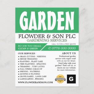 Modern Bold, Gardening Service, Horticulturist Flyer