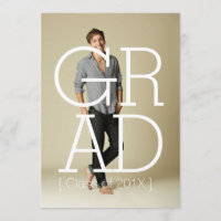 Modern Bold Grad Party Invitation Photo Card