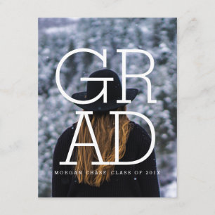 Modern Bold Grad Party Invitation Photo Card