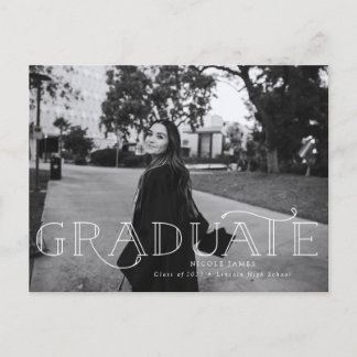 Modern Bold Graduation Announcement Postcard