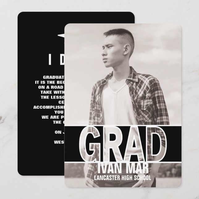 Modern, Bold Graduation Announcements (Front/Back)