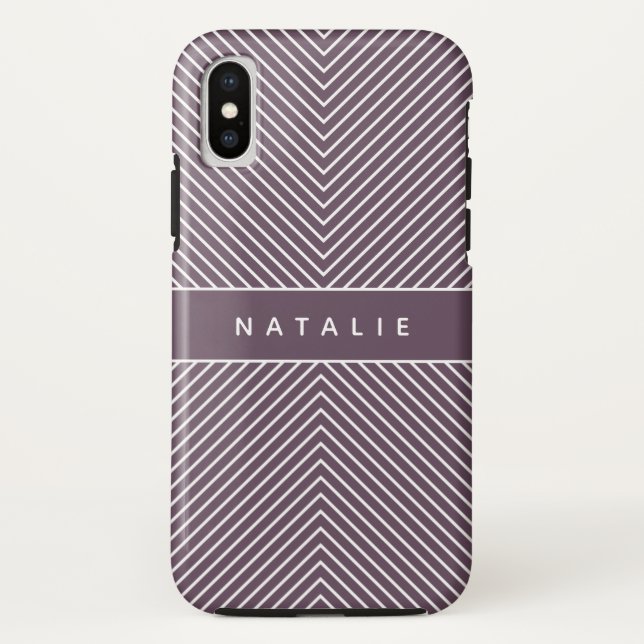 Modern, bold, graphic geometric stripe personalize Case-Mate iPhone case (Back)