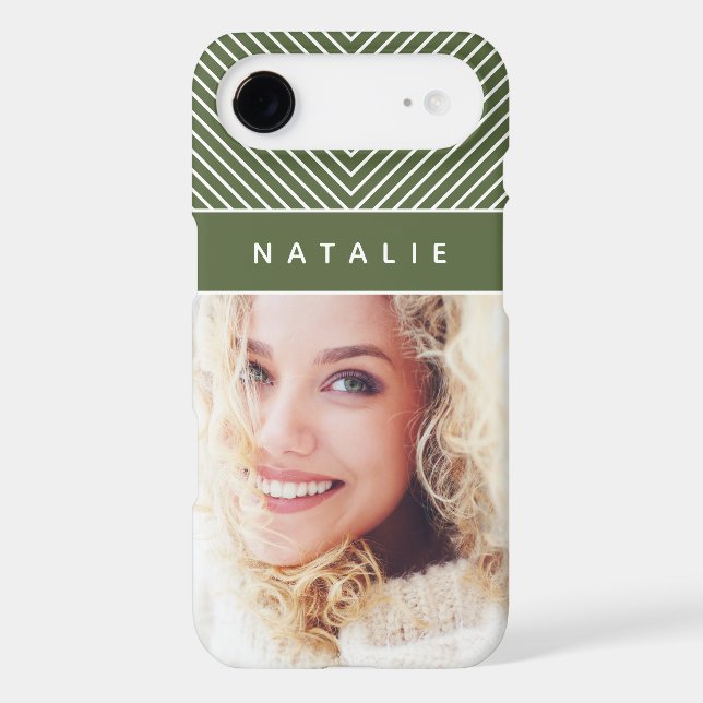 Modern, bold, graphic geometric stripe personalize Case-Mate iPhone case (Back)