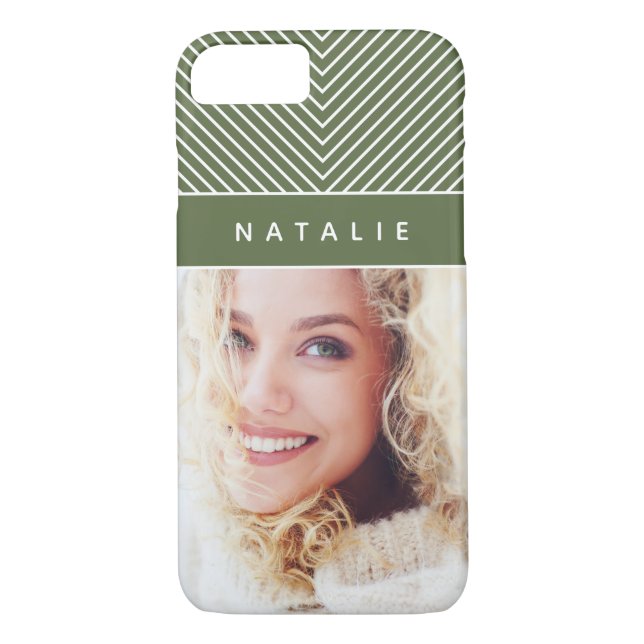 Modern, bold, graphic geometric stripe personalize Case-Mate iPhone case (Back)