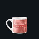 Modern, bold, graphic geometric stripe personalize espresso cup<br><div class="desc">Modern,  bold,  graphic geometric personalize chevron stripe design. Colour can be changed.</div>