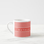 Modern, bold, graphic geometric stripe personalize espresso cup<br><div class="desc">Modern,  bold,  graphic geometric personalize chevron stripe design. Colour can be changed.</div>