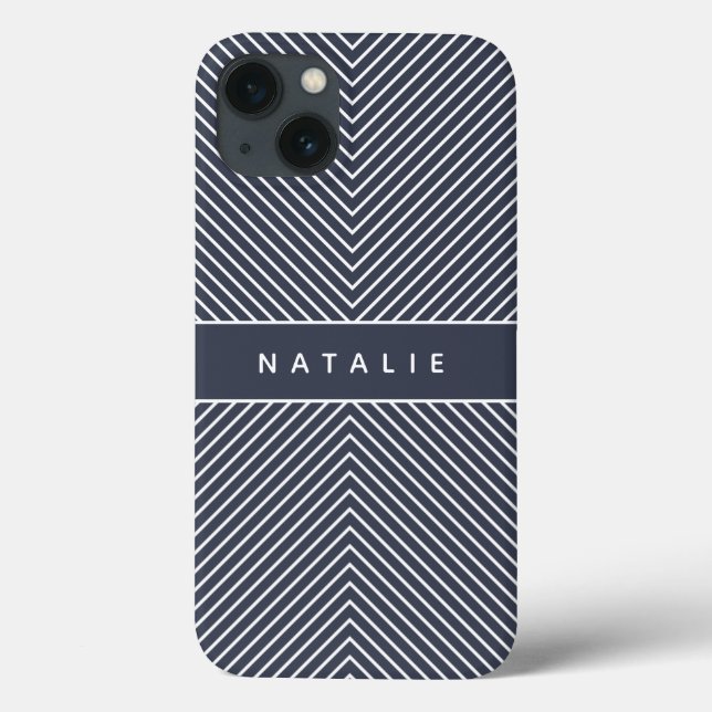 Modern bold, graphic geometric stripe personalized Case-Mate iPhone case (Back)
