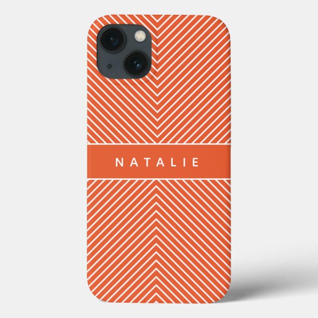 Modern bold, graphic geometric stripe personalized Case-Mate iPhone case (Back)