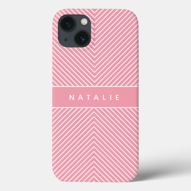 Modern bold, graphic geometric stripe personalized Case-Mate iPhone case (Back)