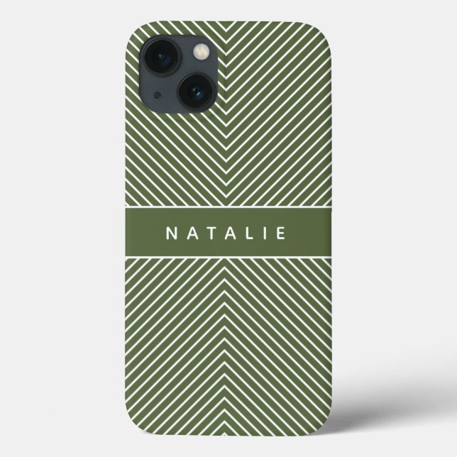 Modern bold, graphic geometric stripe personalized Case-Mate iPhone case (Back)