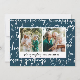 Modern bold graphic typography christmas photo holiday card
