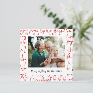 Modern bold graphic typography christmas photo holiday card
