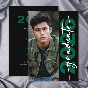 Modern Bold Green Typography Grad Announcement