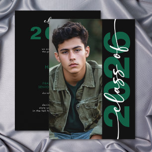 Modern Bold Green Typography Grad Announcement