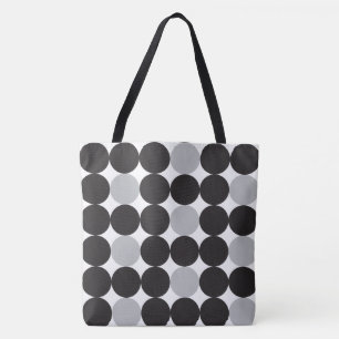 Modern Bold Grey Black Dots Geometric Pattern Tote Bag