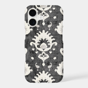 Modern bold grey black ikat tribal pattern