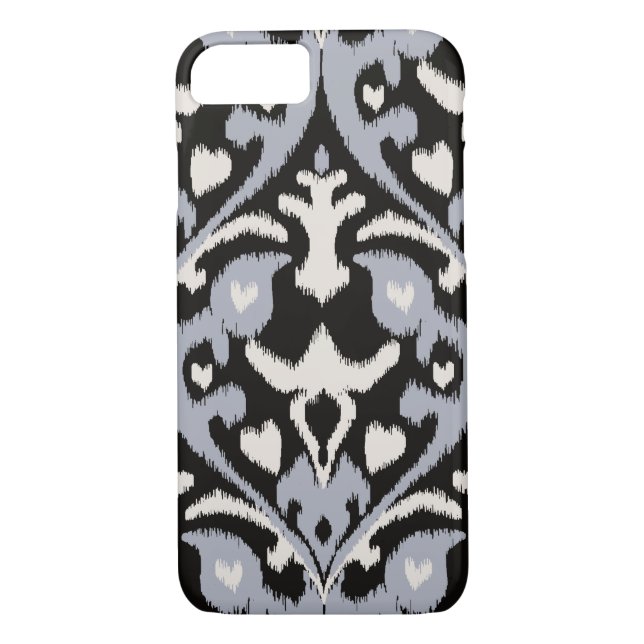 Modern bold grey black ikat tribal pattern Case-Mate iPhone case (Back)