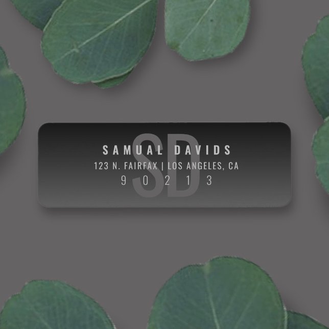 Modern Bold Grey Ombre Return Address (Creator Uploaded)