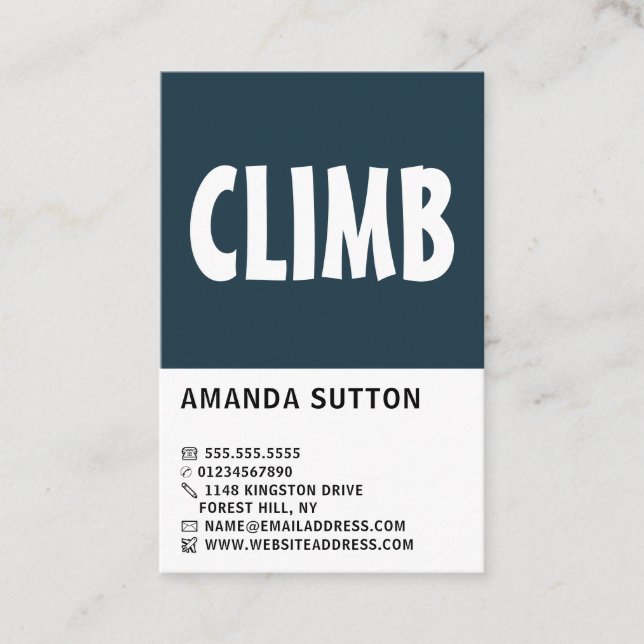 Modern Bold, Hiking and Climbing Business Card (Front)