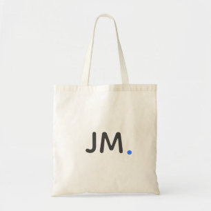 Modern Bold Initials   Striking Statement Fun Blue Tote Bag