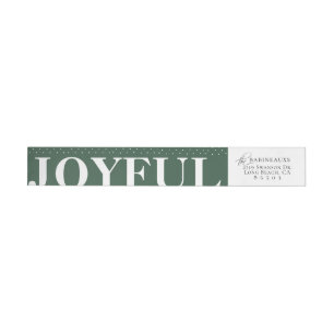 Modern Bold JOYFUL Green Wraparound Address Label