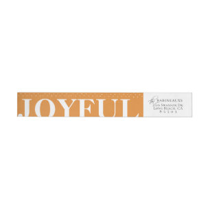 Modern Bold JOYFUL Orange Wraparound Address Label