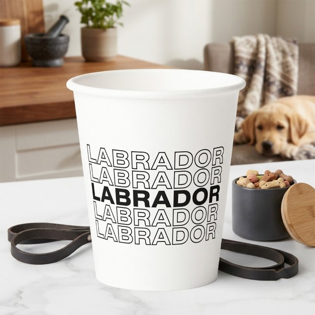 Modern Bold Labrador Typography Graphic  Paper Cups (Creator Uploaded)