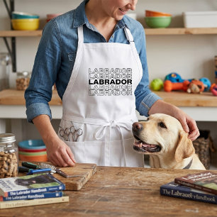 Modern Bold Labrador Typography Graphic Standard Apron