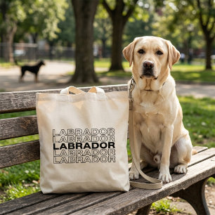 Modern Bold Labrador Typography Graphic Tote Bag
