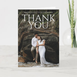 Modern Bold Large Text Folded Thank You Card
