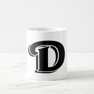 Modern Bold  Letter D Simple Monogram Coffee Mug