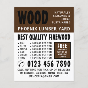 Modern Bold, Lumber/Timber/Wood Yard Advertising Flyer
