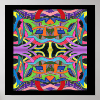 Modern Bold Manly Colorful Line Drawing Poster