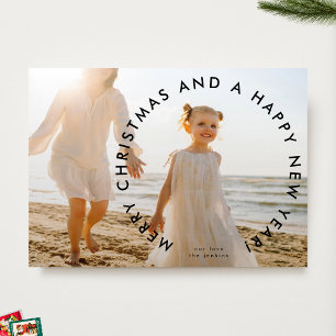 MODERN & BOLD Merry Christmas Happy New Year Photo Holiday Card