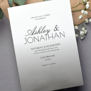 Modern Bold & Minimalist Black Wedding Invitation