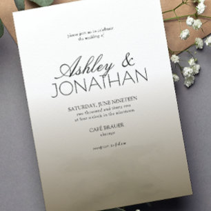 Modern Bold & Minimalist Brown Wedding Invitation
