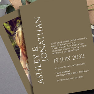 Modern Bold & Minimalist Photo Wedding Invitation