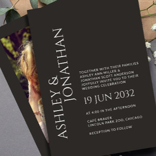 Modern Bold & Minimalist Photo Wedding Invitation