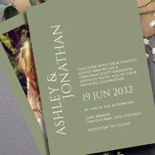 Modern Bold & Minimalist Photo Wedding Invitation