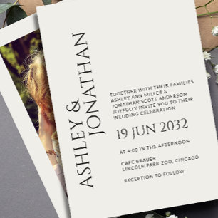 Modern Bold & Minimalist Photo Wedding Invitation