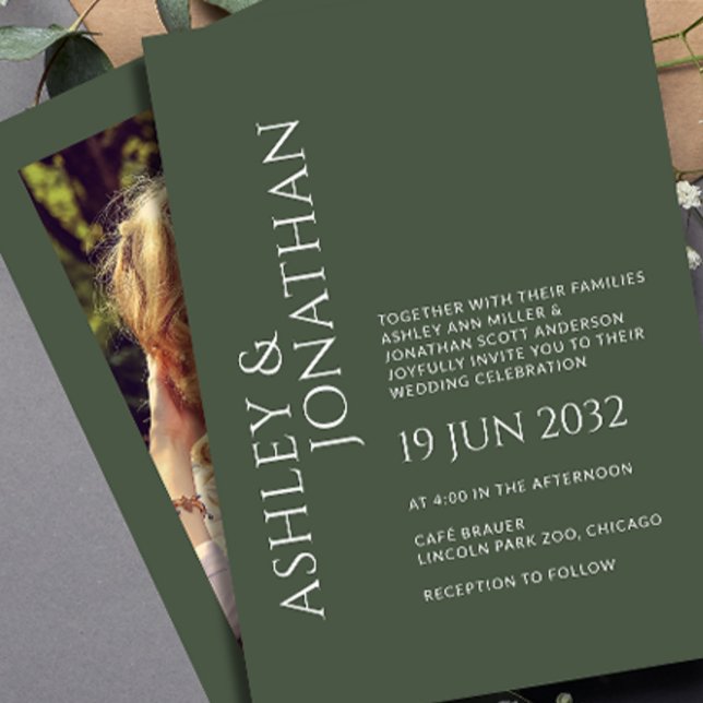 Modern Bold & Minimalist Photo Wedding Invitation (Creator Uploaded)