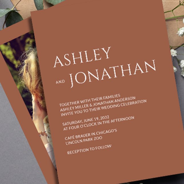 Modern Bold & Minimalist Photo Wedding Invitation (Creator Uploaded)