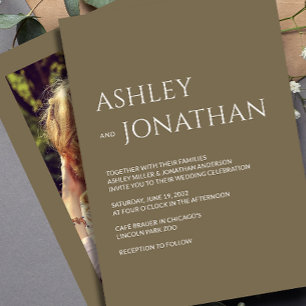 Modern Bold & Minimalist Photo Wedding Invitation