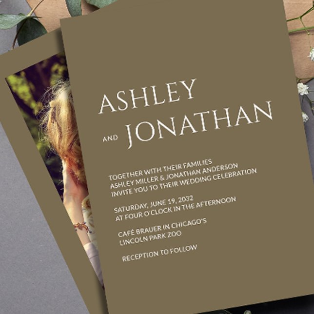 Modern Bold & Minimalist Photo Wedding Invitation (Creator Uploaded)