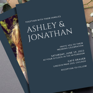 Modern Bold & Minimalist Photo Wedding Invitation