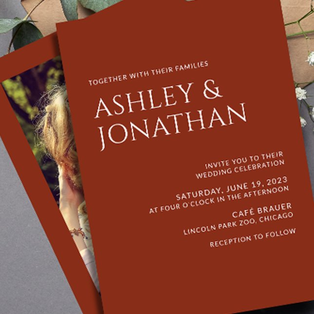 Modern Bold & Minimalist Photo Wedding Invitation (Creator Uploaded)