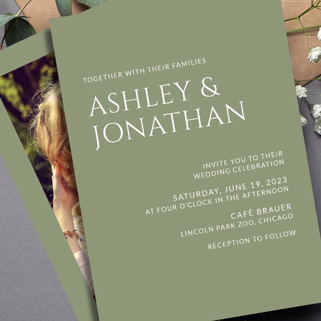 Modern Bold & Minimalist Photo Wedding Invitation (Creator Uploaded)