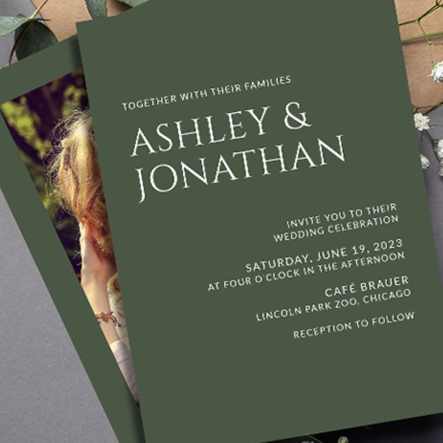 Modern Bold & Minimalist Photo Wedding Invitation (Creator Uploaded)