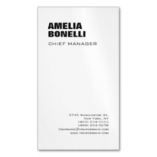 Modern Bold Minimalist Professional  Magnetic Business Card
