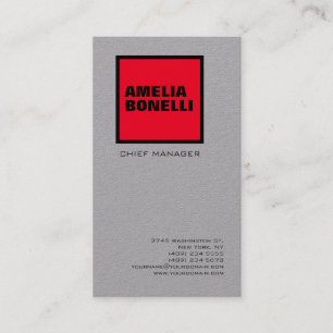 Modern Bold Minimalist Professional Premium Grey Business Card